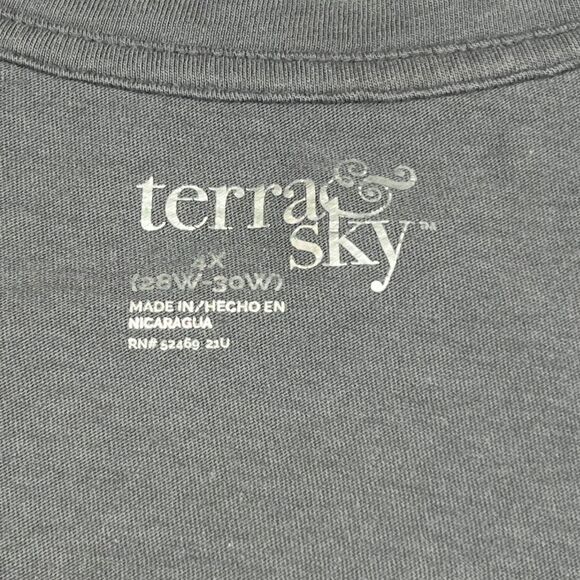 Terra & Sky T Shirt Womens 4X Gray Basic V Neck Tee Soft Casual Everyday Top - Picture 7 of 9